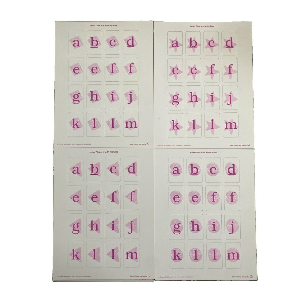 SAXON Phonics & Spelling 1 by Lorna Simmons - Letter Tile Set 46 Sheets New
